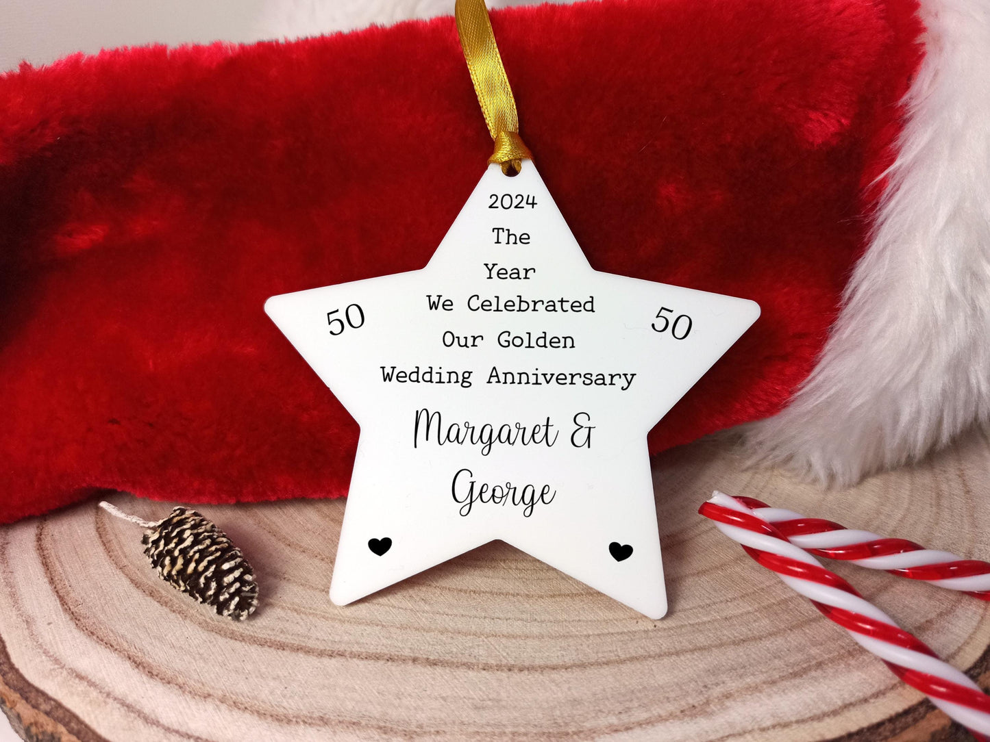 50th Anniversary Christmas Tree Decoration | Golden Wedding Gift