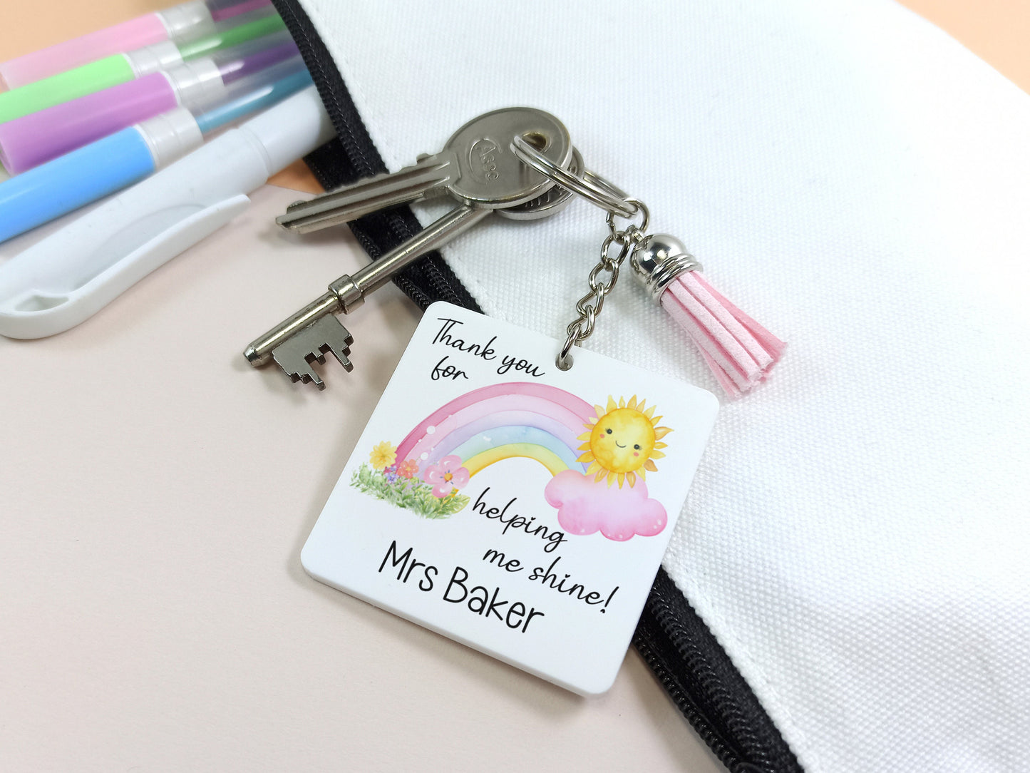 Teacher keyring, thank you for helping me shine