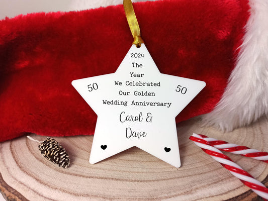 50th Anniversary Christmas Tree Decoration | Golden Wedding Gift