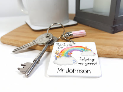 Teacher keyring,  thank you for helping me grow