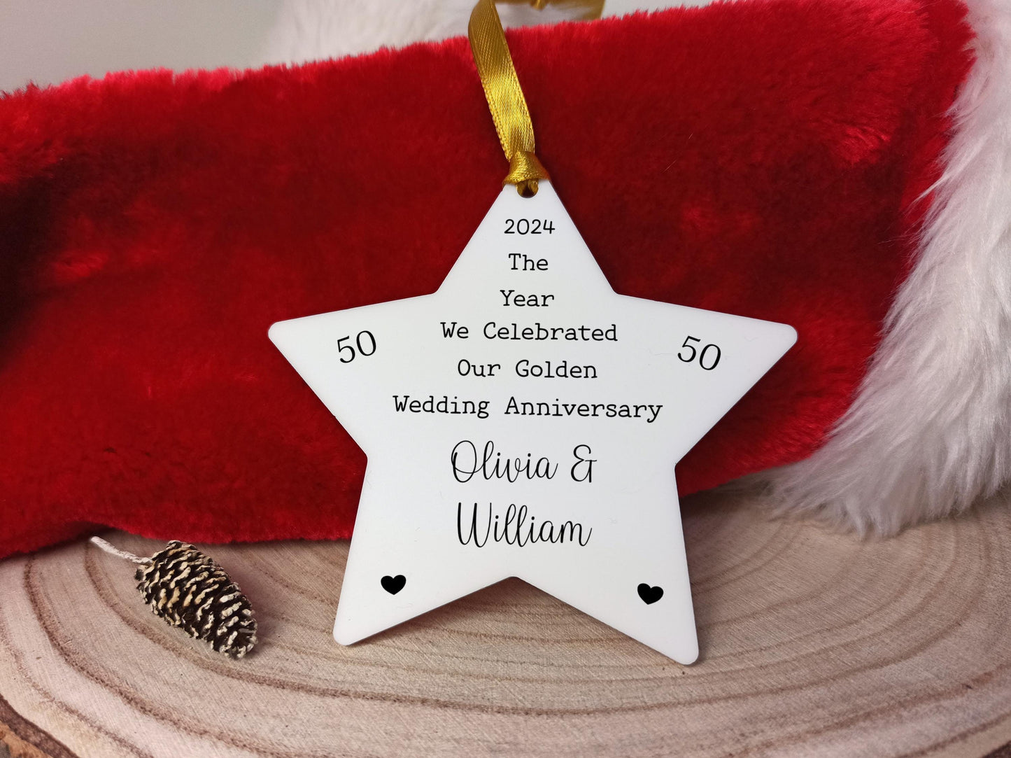 50th Anniversary Christmas Tree Decoration | Golden Wedding Gift