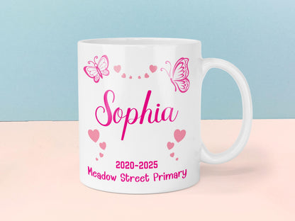 Personalised School Leaver Butterfly Mug