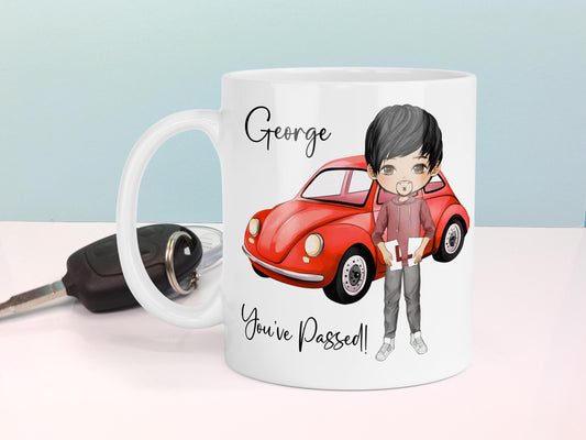 Passed your Driving Test, Congratulations Personalised Mug, Choice of Characters, Driver License Celebration Gift for Men