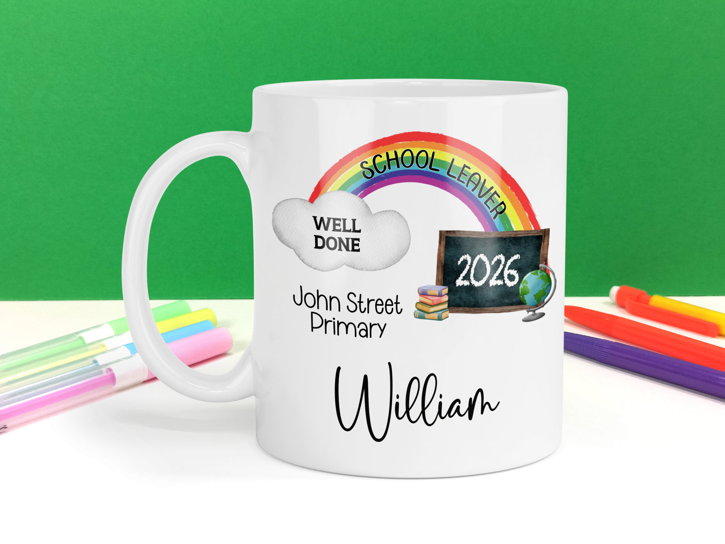 2026 Personalised School Leavers Rainbow Mug