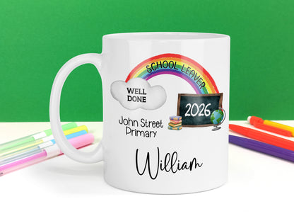 2026 Personalised School Leavers Rainbow Mug