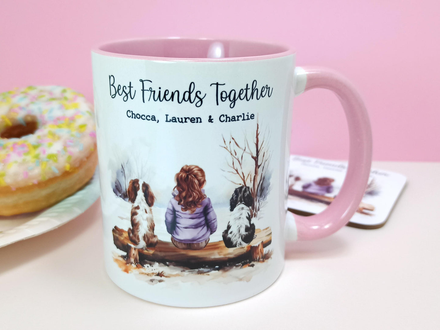 Spaniel Mug, Personalised Gift for Pet Owner, Dog Dad, Dog Mum, Best Friends Together