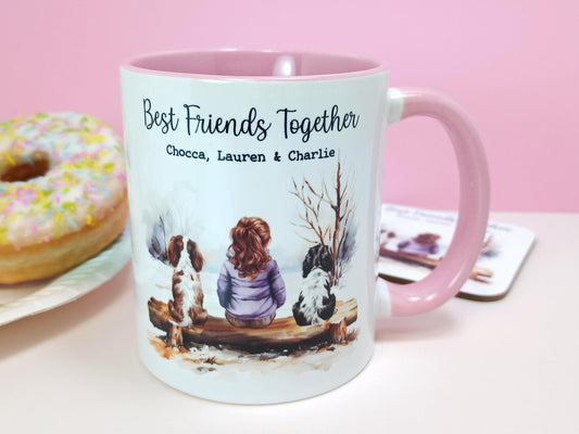 Spaniel Mug, Personalised Gift for Pet Owner, Dog Dad, Dog Mum, Best Friends Together