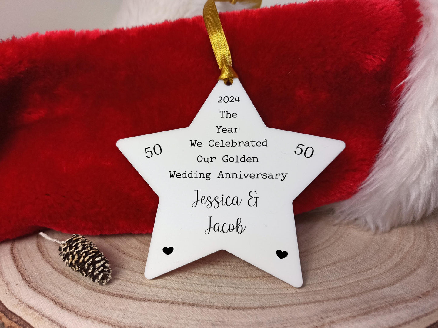50th Anniversary Christmas Tree Decoration | Golden Wedding Gift