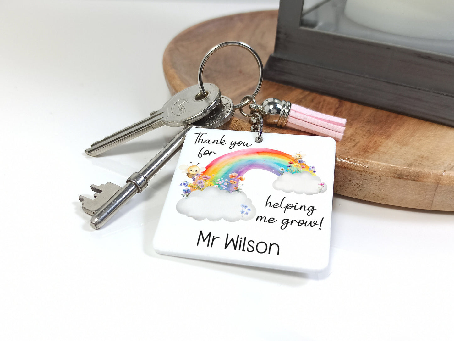 Teacher keyring,  thank you for helping me grow