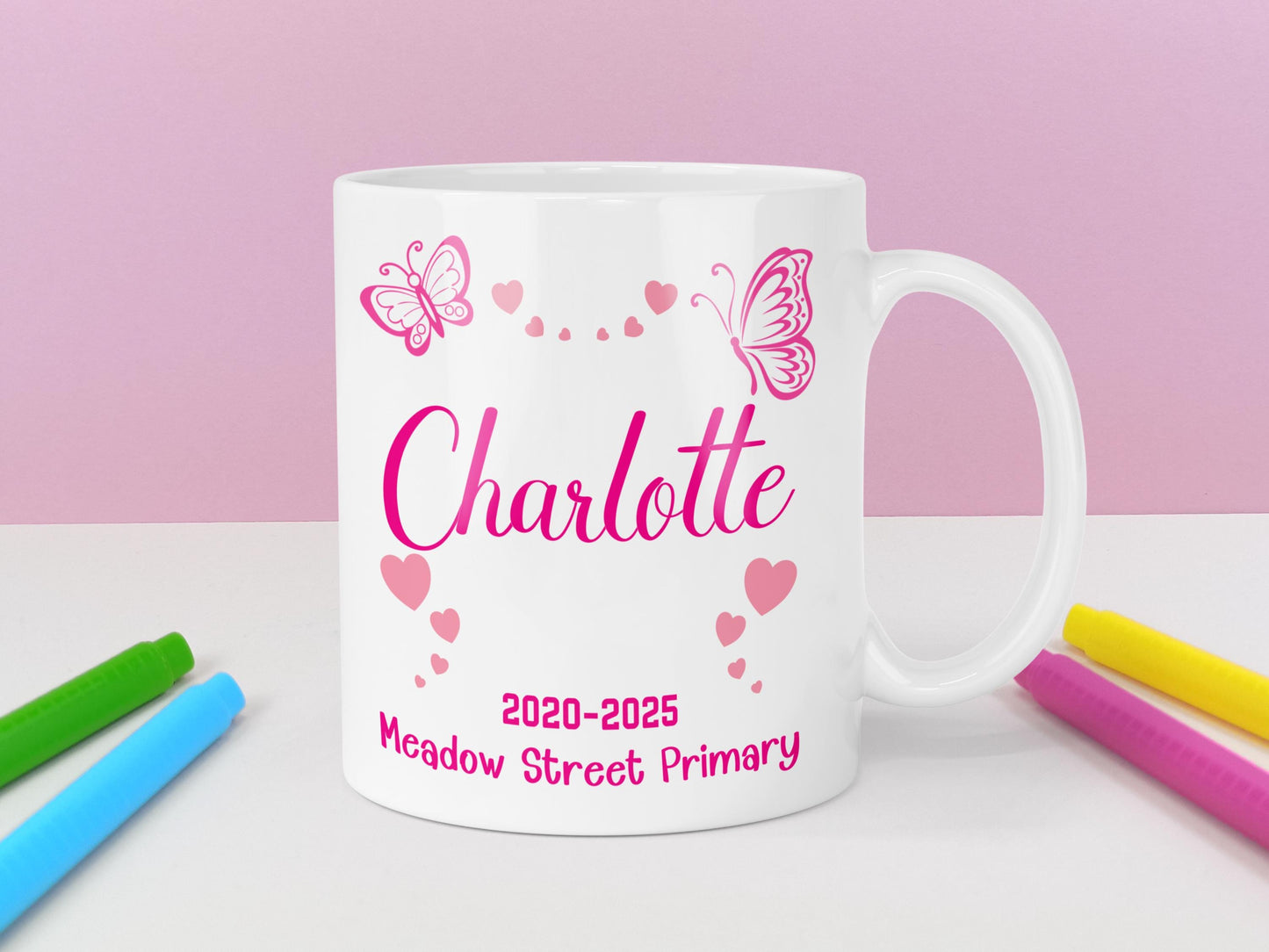 Personalised School Leaver Butterfly Mug