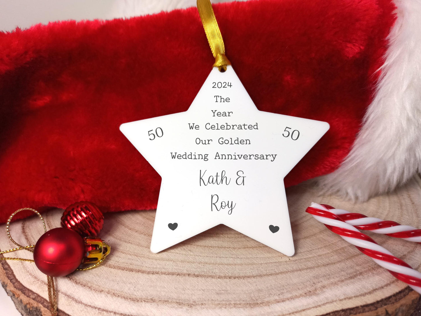 50th Anniversary Christmas Tree Decoration | Golden Wedding Gift