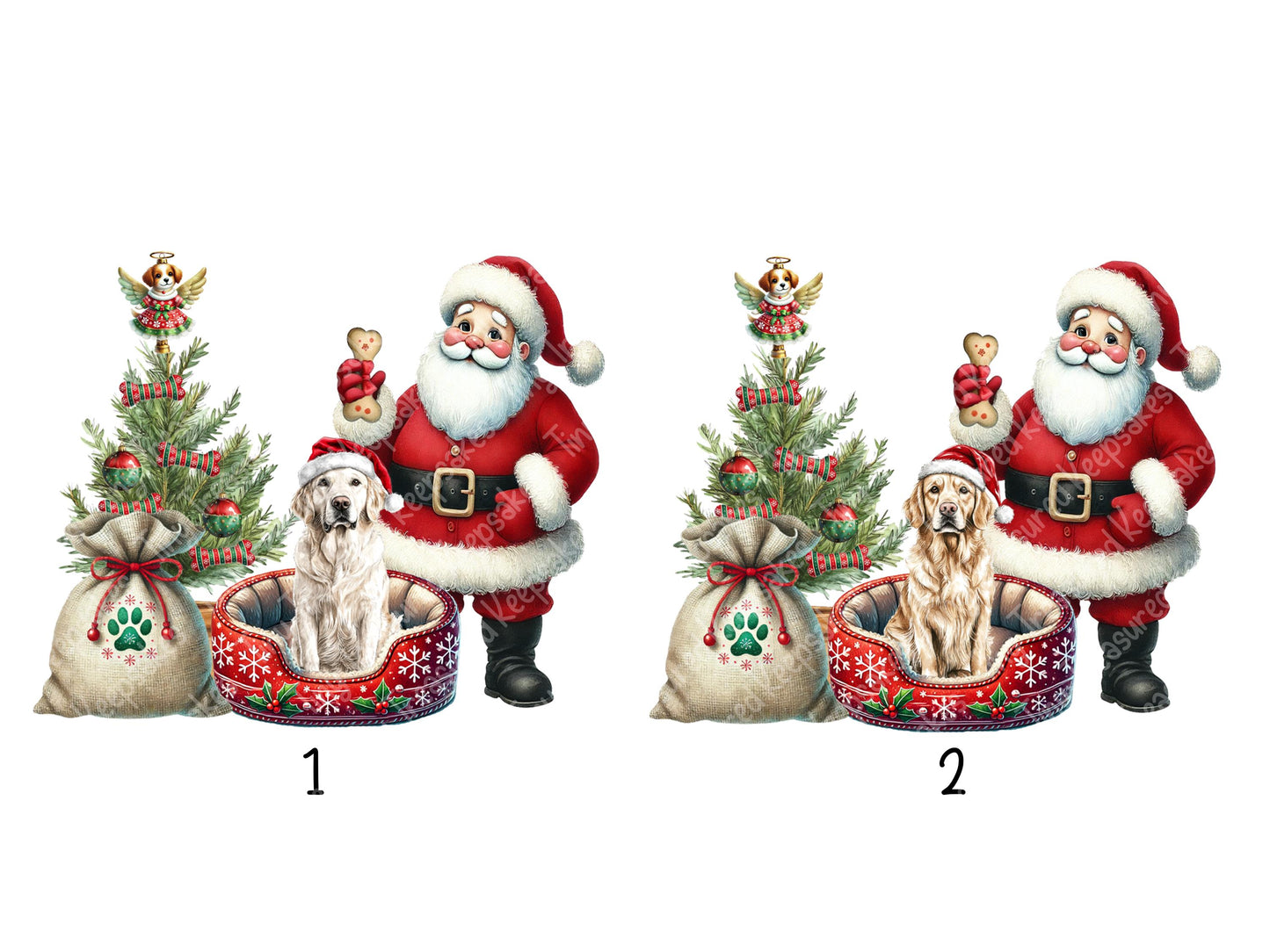 Golden Retriever Christmas Personalised Ornament | Ceramic Dog Tree Decoration | Festive Pet Name Gift |  Keepsake