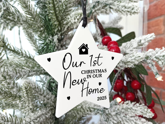 1st Christmas in our new home Star Christmas Tree Decoration 2025