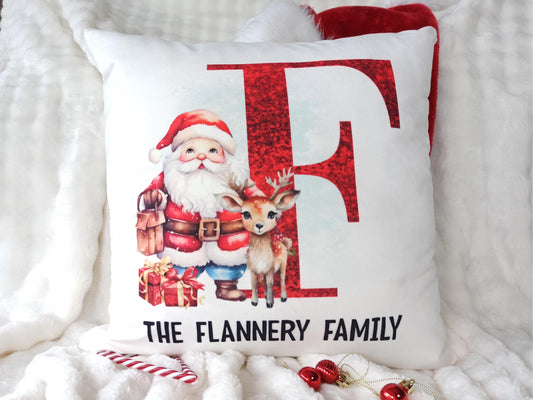 Christmas Cushion, personalised with family name