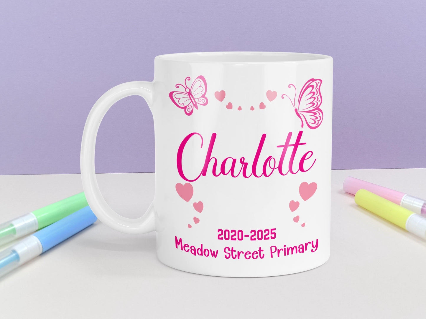 Personalised School Leaver Butterfly Mug
