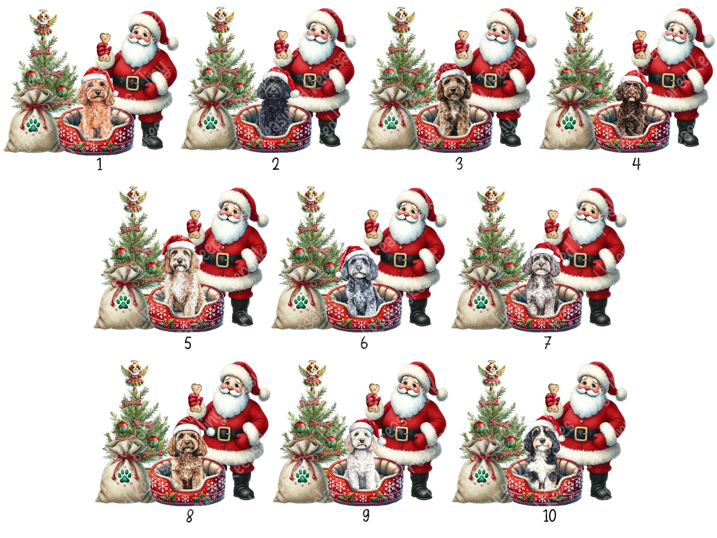 Cockapoo Christmas Personalised Ornament | Ceramic Dog Tree Decoration | Festive Pet Name Gift |  Keepsake