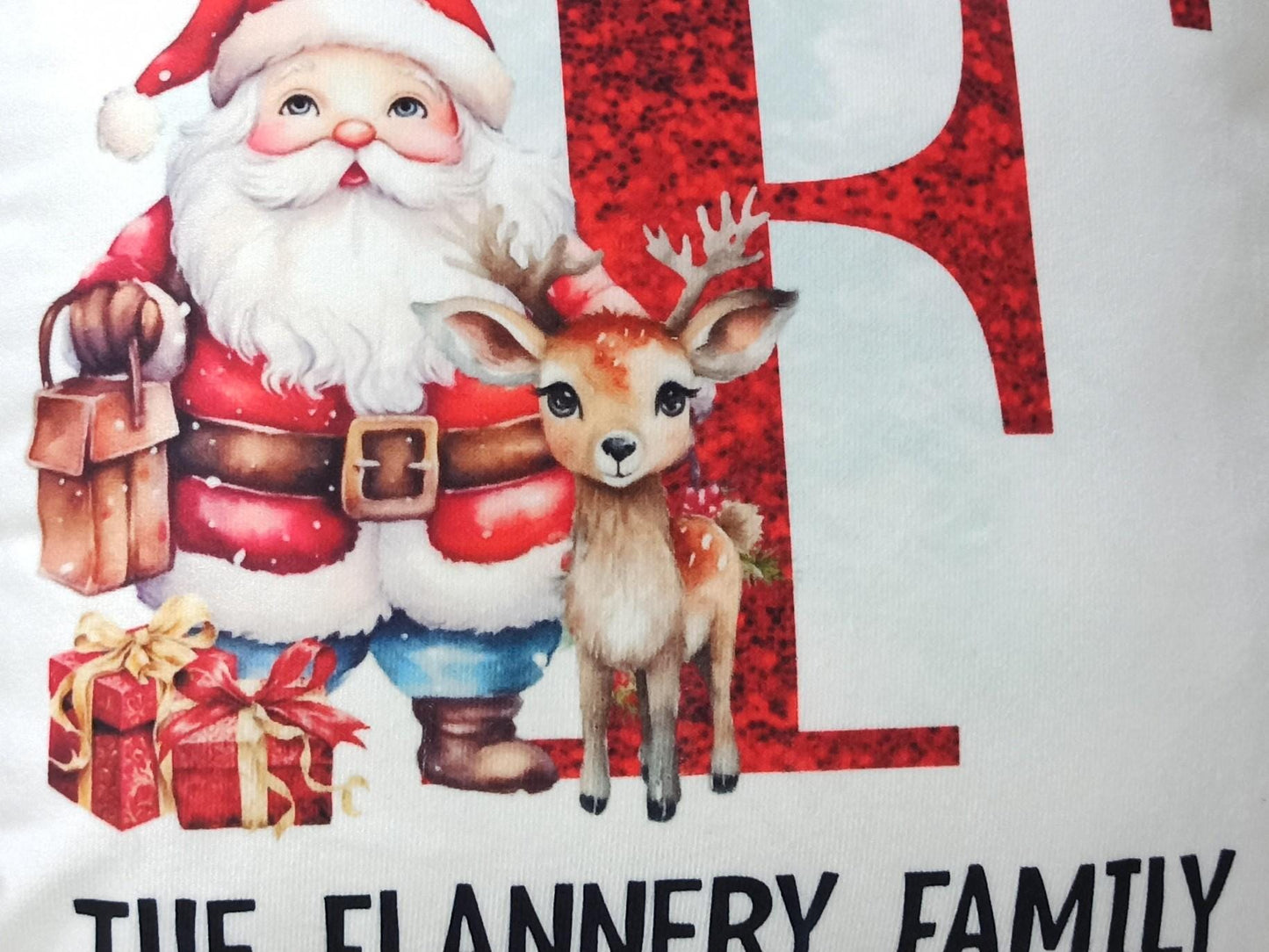 Christmas Cushion, personalised with family name