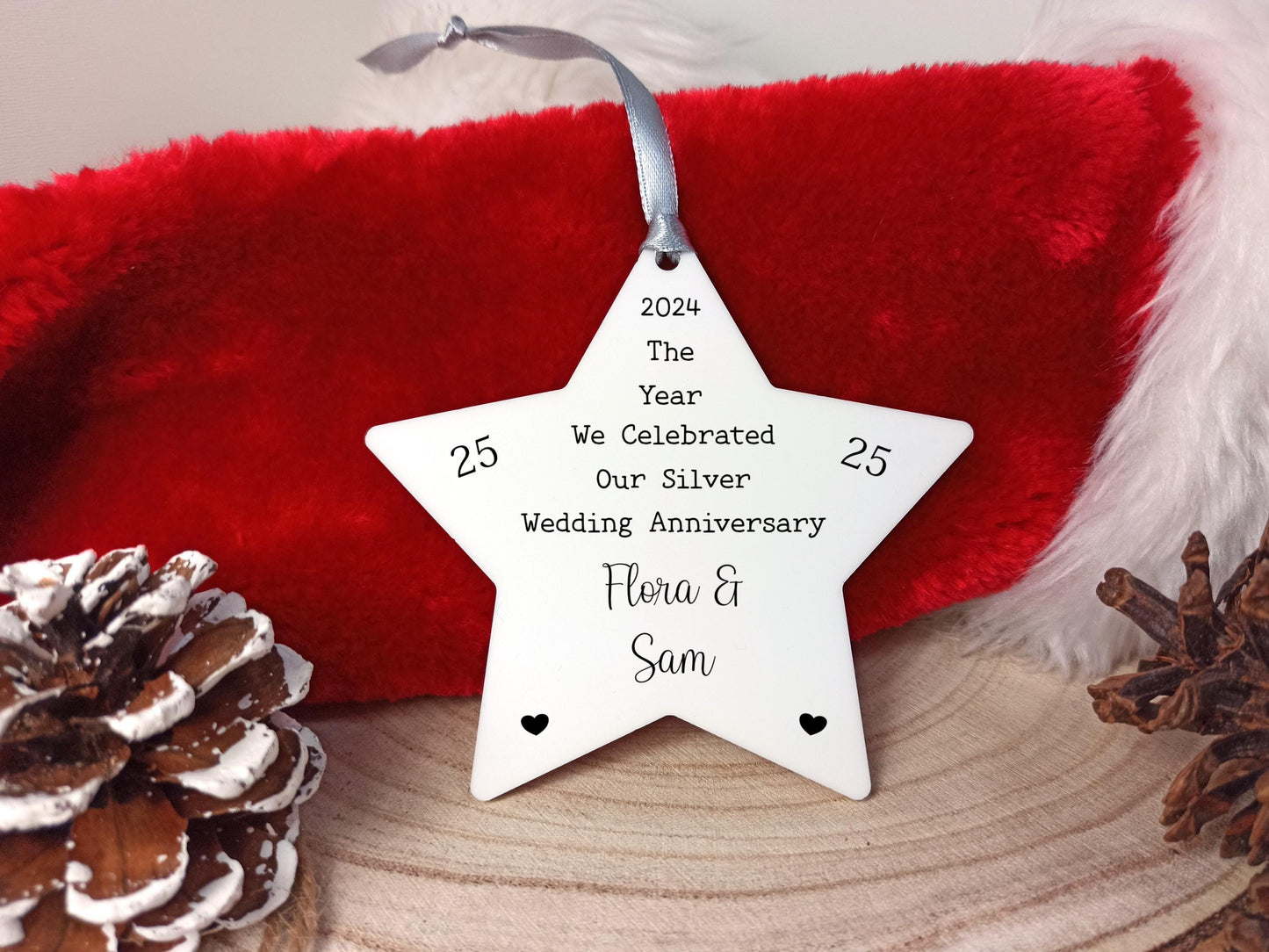 25th Anniversary Hanging Decoration | Silver Wedding Gift