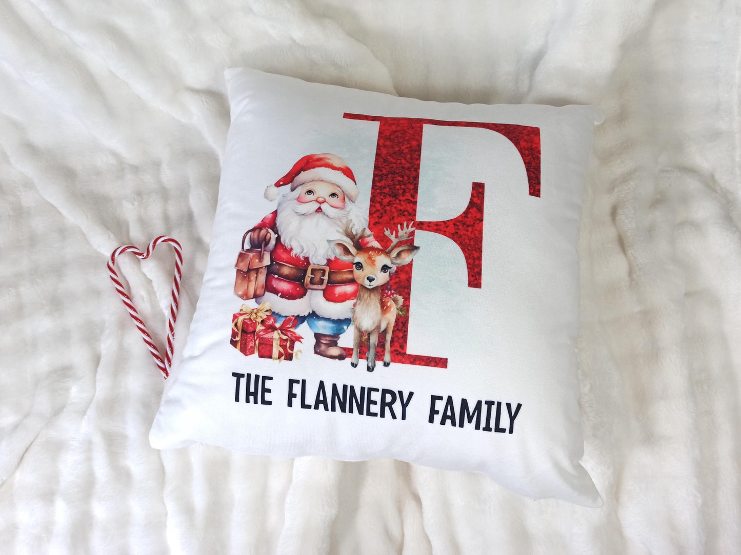 Christmas Cushion, personalised with family name