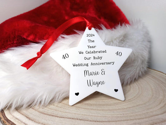 Ruby Christmas Tree Decoration | 40th Wedding Anniversary Gift