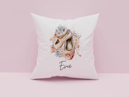 Personalized Ballet Cushion: Floral Ballerina Gift, Girls Room Decor