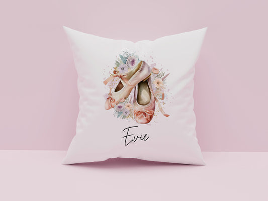 Personalized Ballet Cushion: Floral Ballerina Gift, Girls Room Decor