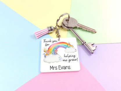 Teacher keyring,  thank you for helping me grow