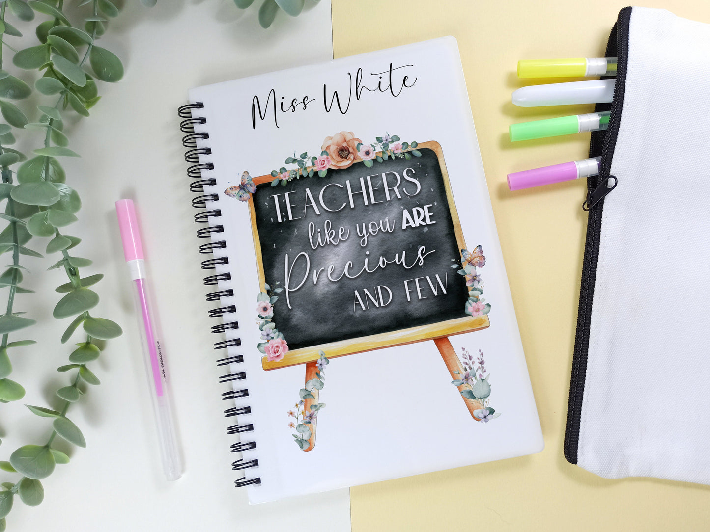 Personalised Teacher Book,  A5 Lined Notebook, Thank you