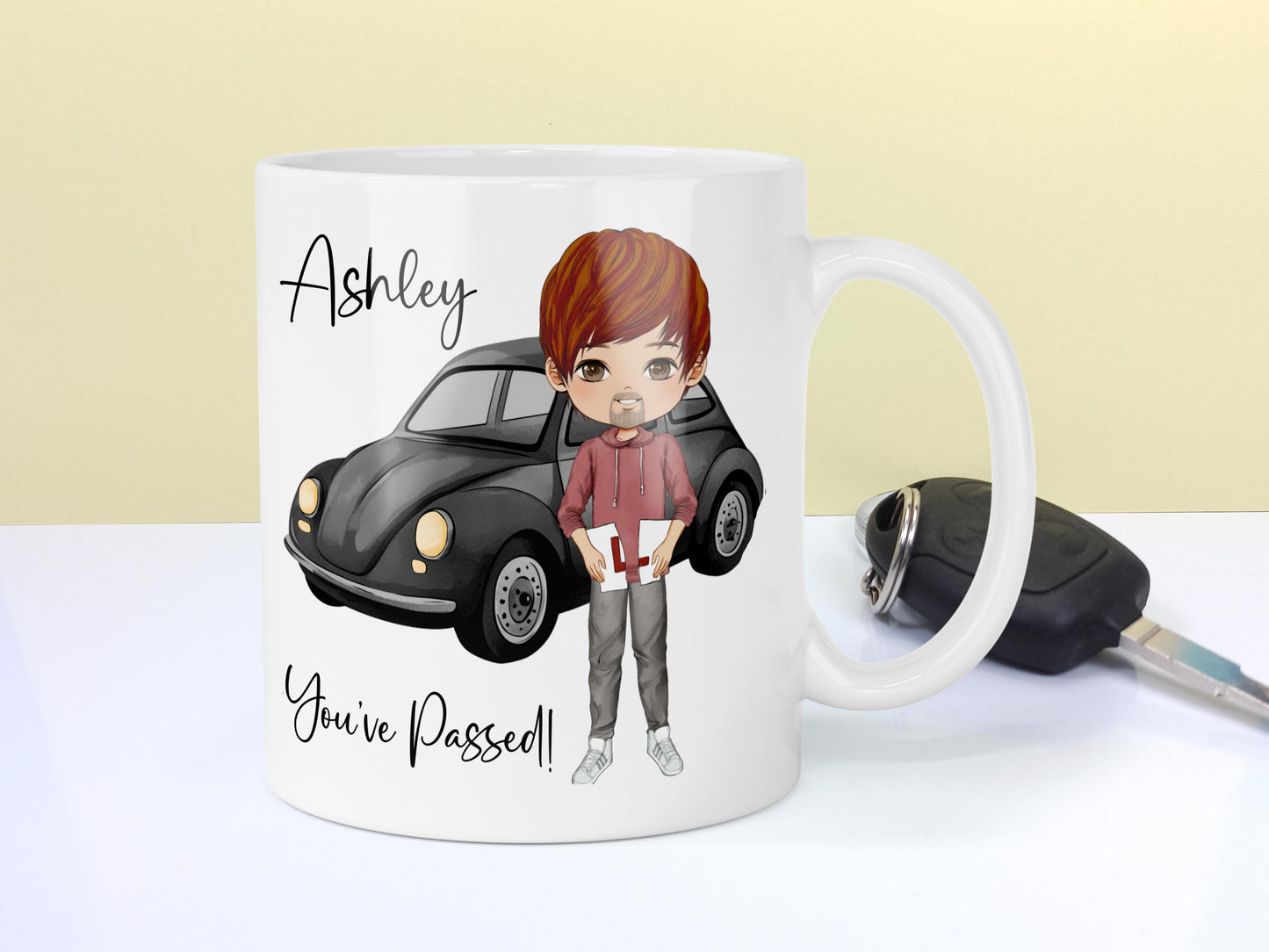 Passed your Driving Test, Congratulations Personalised Mug, Choice of Characters, Driver License Celebration Gift for Men