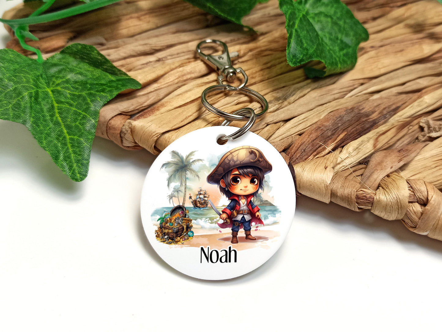 Pirate Bag Tag Personalised Keyring Great for Back to School