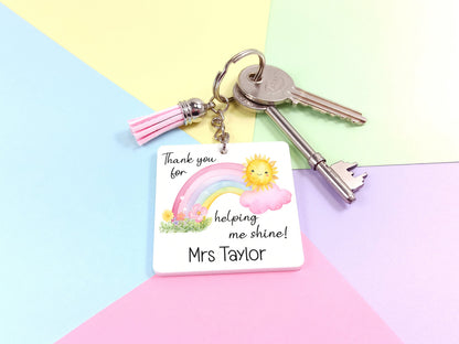 Teacher keyring, thank you for helping me shine
