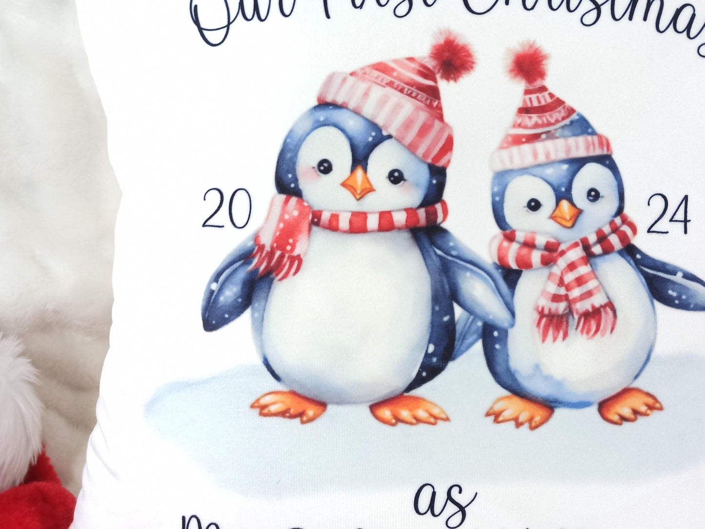 First Christmas as Mr & Mrs Cushion. Personalised Gift for Newly Weds