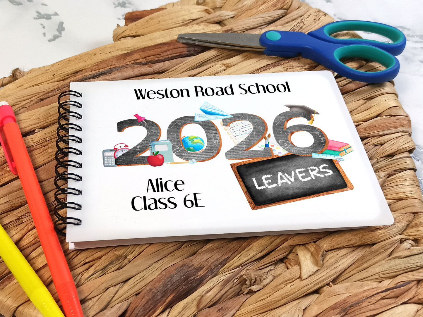 Personalised School Leavers Message Book, 2026 End of Term, A6 Notebook