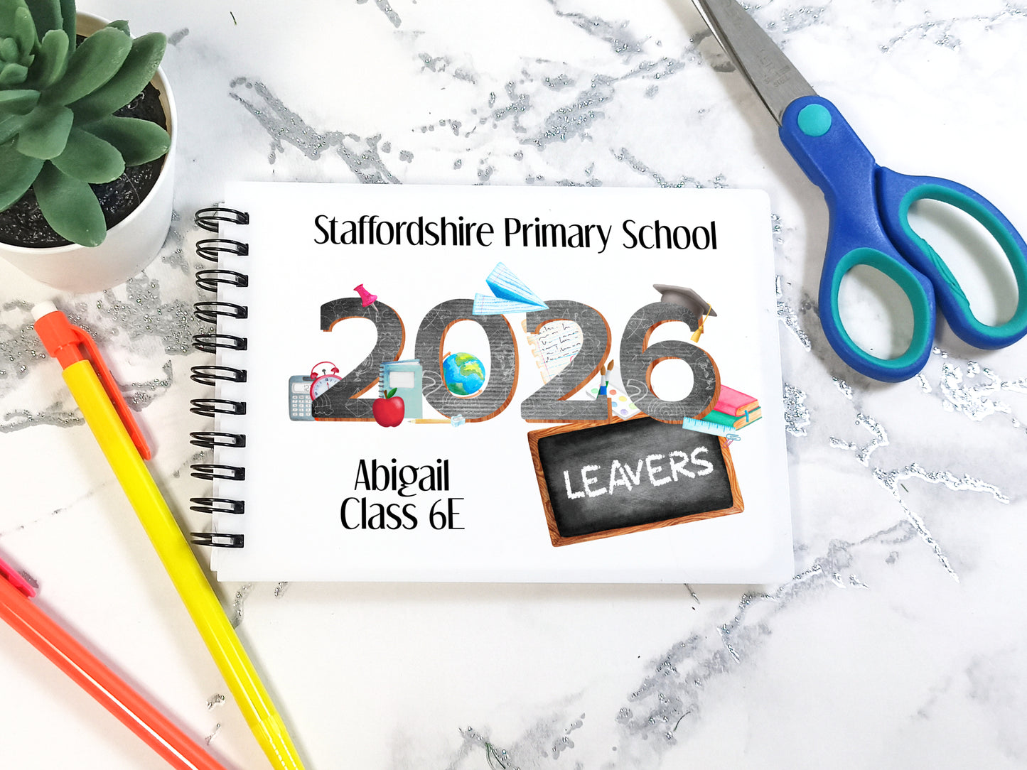Personalised School Leavers Message Book, 2026 End of Term, A6 Notebook