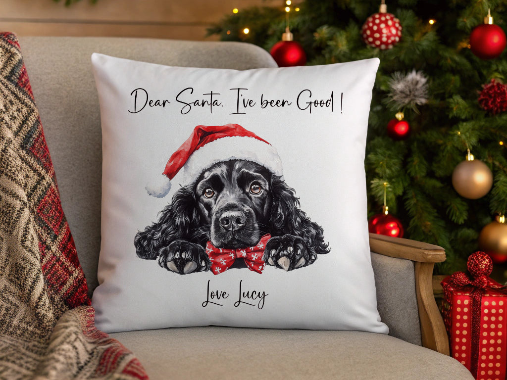 Christmas Dog Cushion, Choice of Breed, Cockapoo, Labrador, Spaniel Etc..