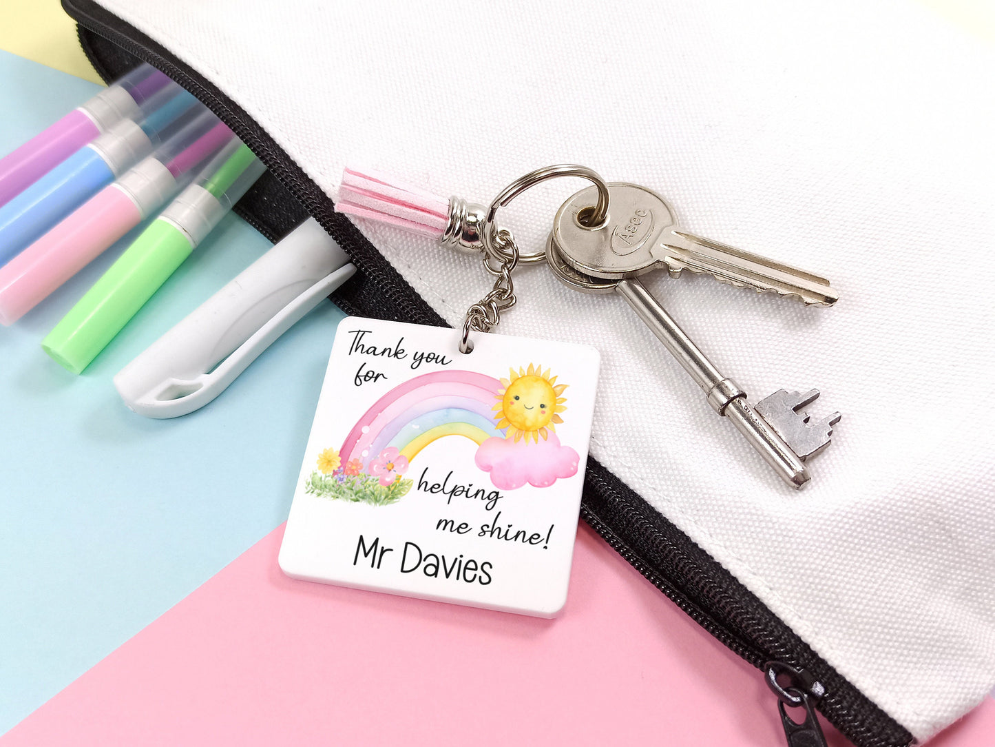 Teacher keyring, thank you for helping me shine