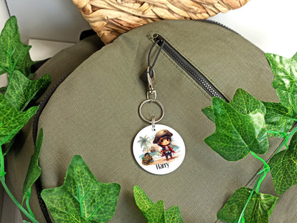 Pirate Bag Tag Personalised Keyring Great for Back to School