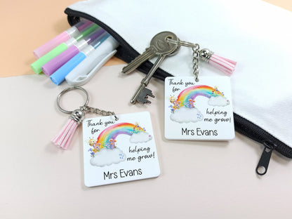 Teacher keyring,  thank you for helping me grow