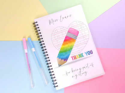 Teacher Gift,  A5 Lined Book, End of term teaching gift to say thank you