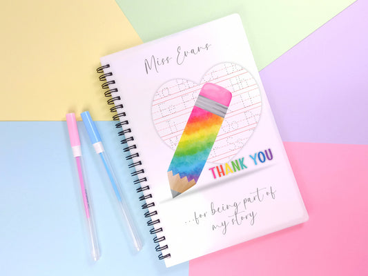 Teacher Gift,  A5 Lined Book, End of term teaching gift to say thank you