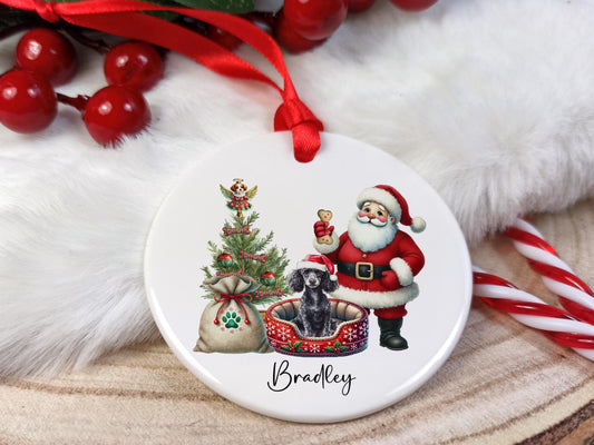 Poodle Christmas Personalised Ornament | Ceramic Dog Tree Decoration | Festive Pet Name Gift |  Keepsake