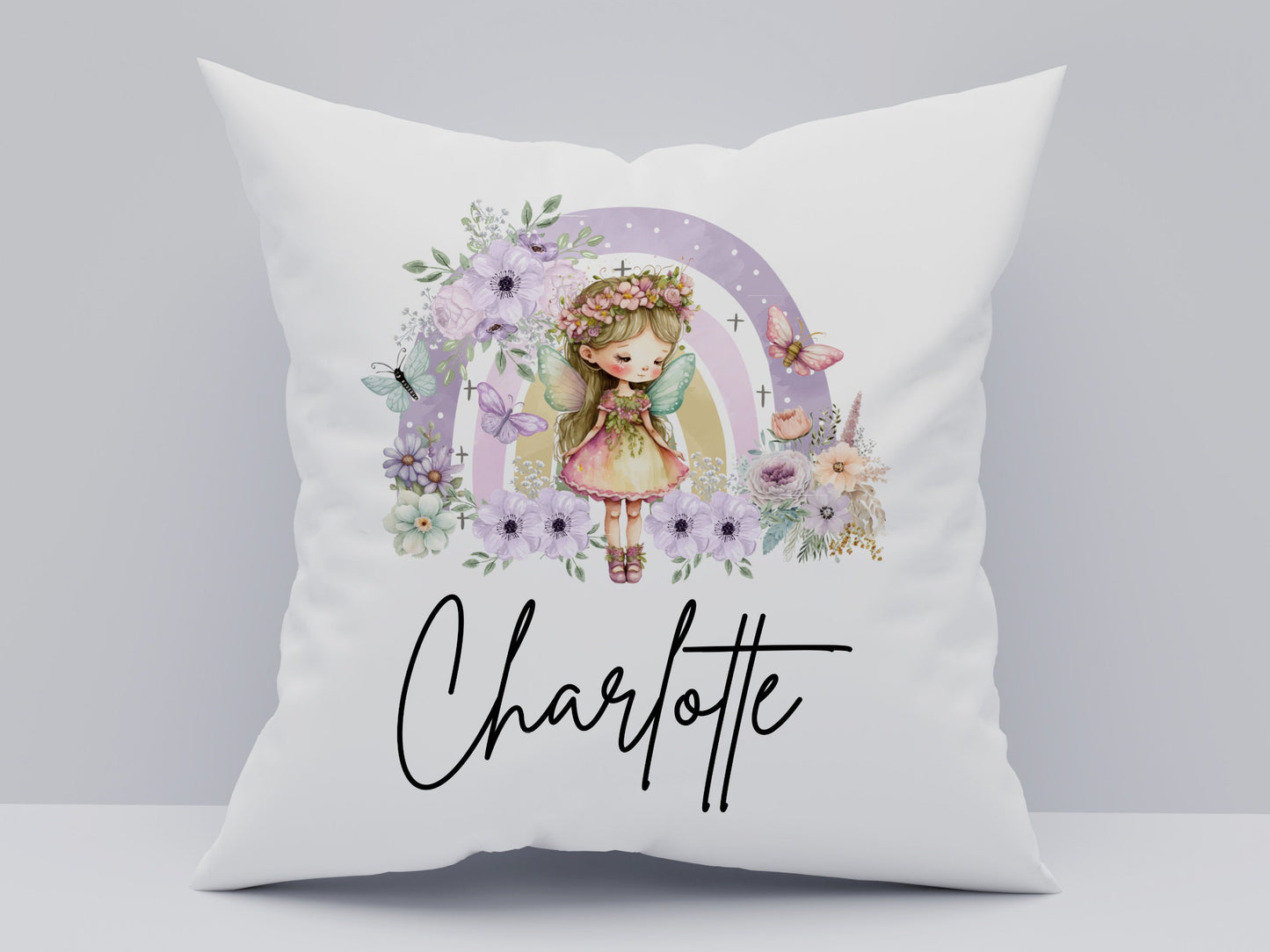 Personalised Fairy Rainbow Cushion