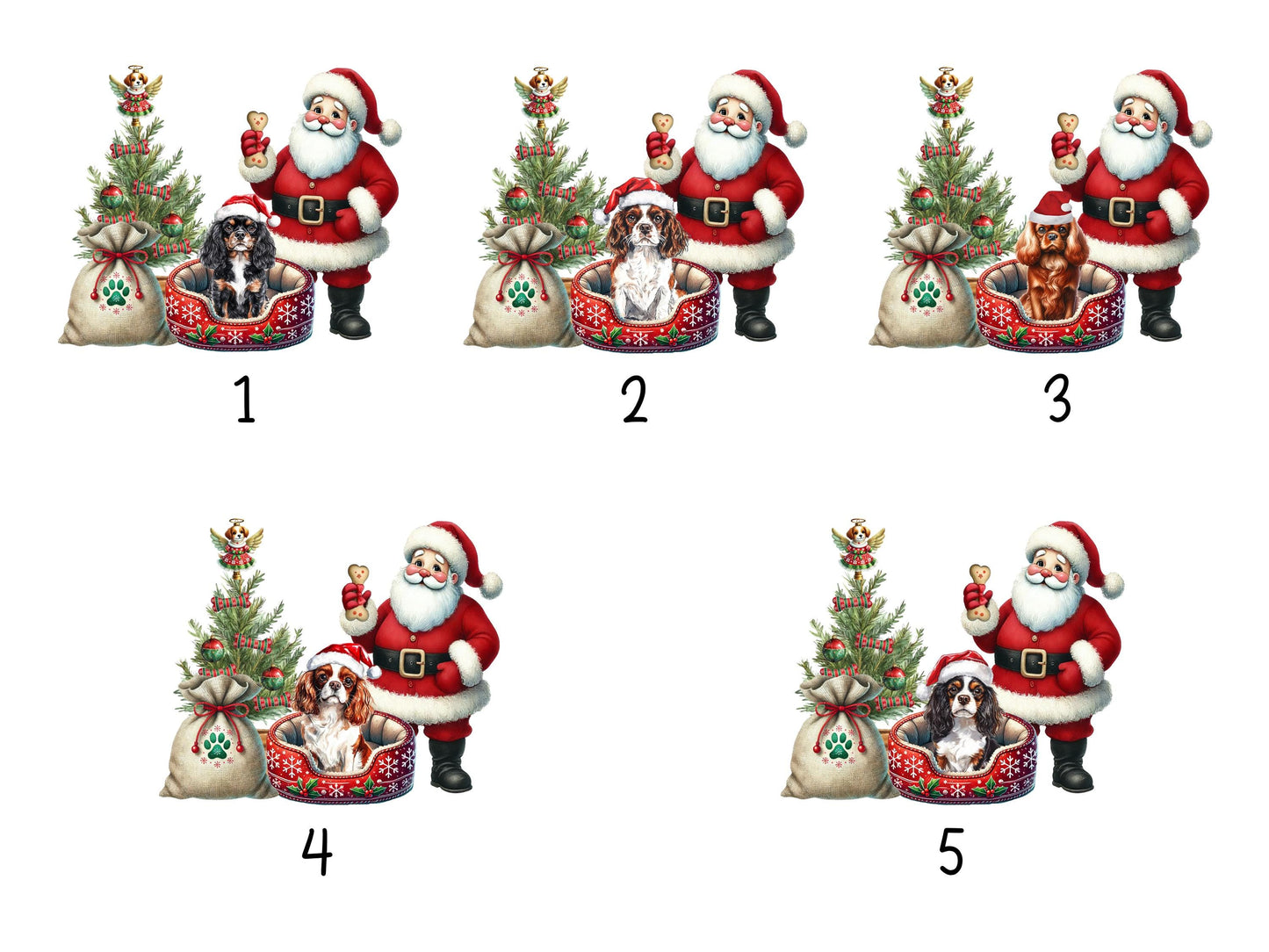 Cavalier King Charles Spaniel Christmas Personalised Ornament | Ceramic Dog Tree Decoration | Festive Pet Name Gift |  Keepsake