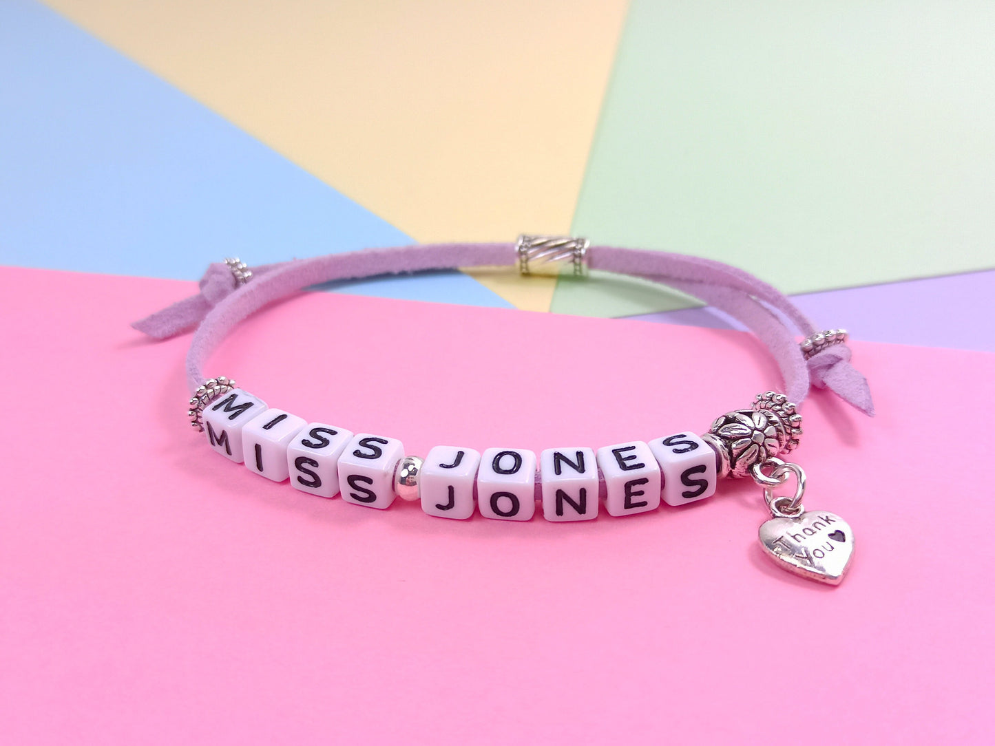 Teacher Bracelet Personalised with name, End of term thank you gift for TA, Teaching Assistant, Nursery Worker, SENCO, PSA