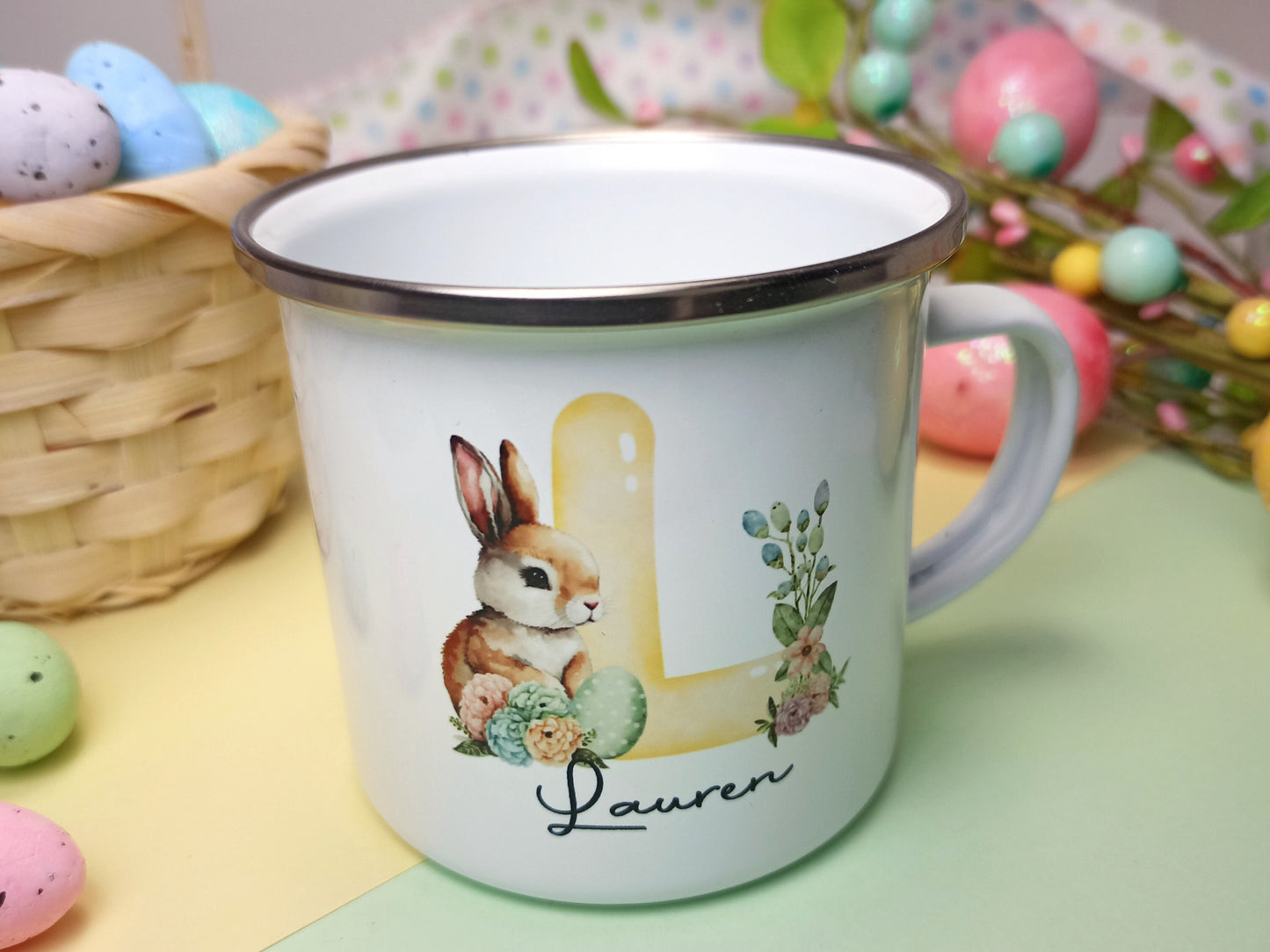 Lemon Personalised Initial Bunny Cup