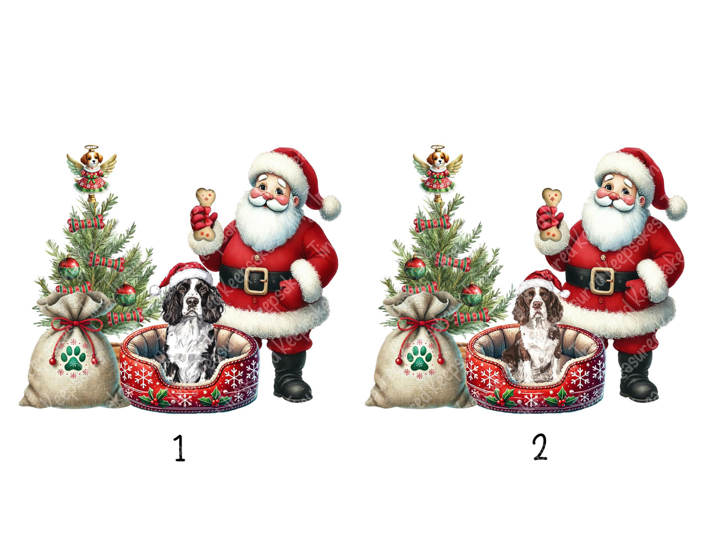 Springer Spaniel Christmas Personalised Ornament | Ceramic Dog Tree Decoration | Festive Pet Name Gift |  Keepsake