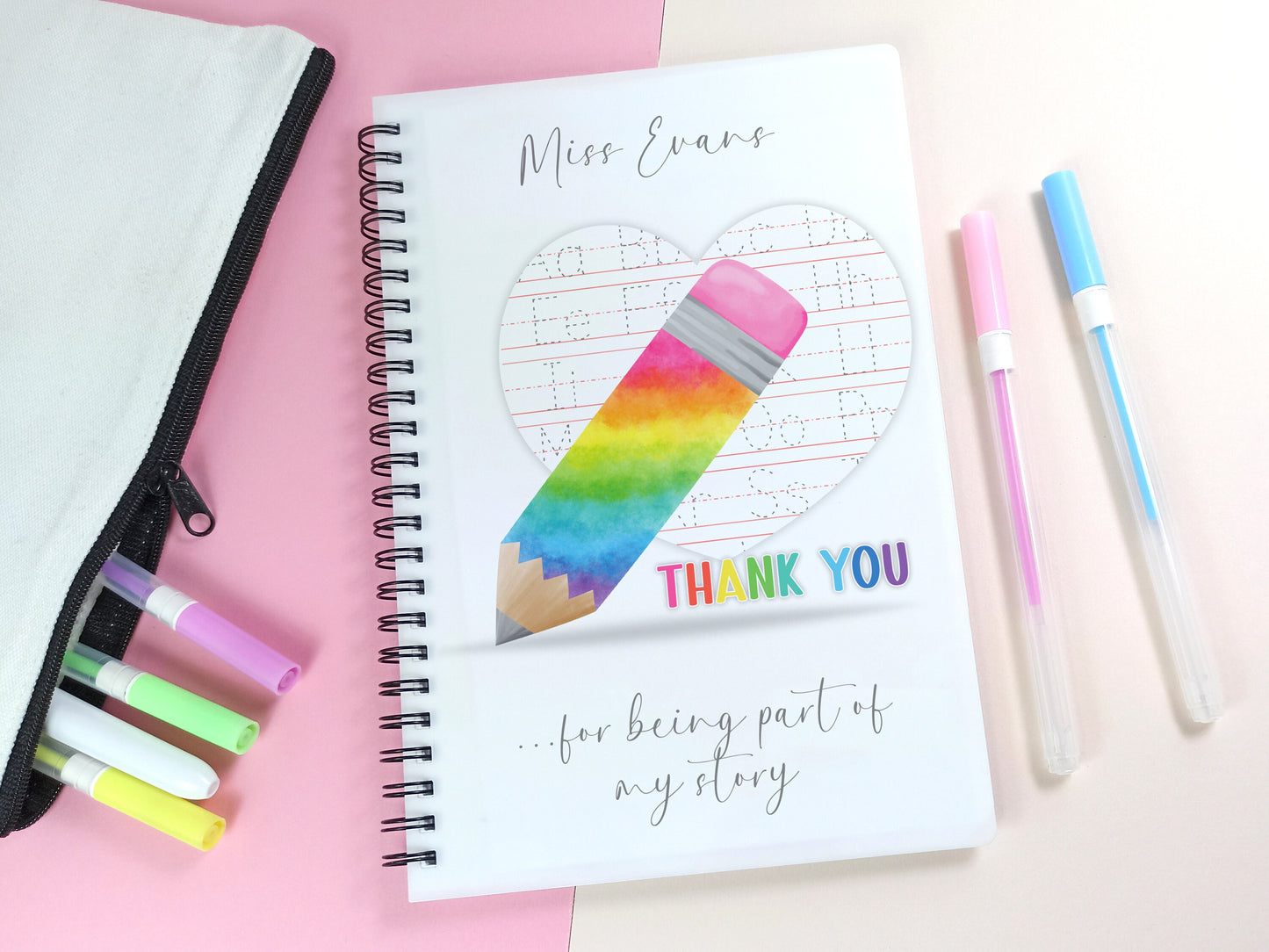 Teacher Gift,  A5 Lined Book, End of term teaching gift to say thank you