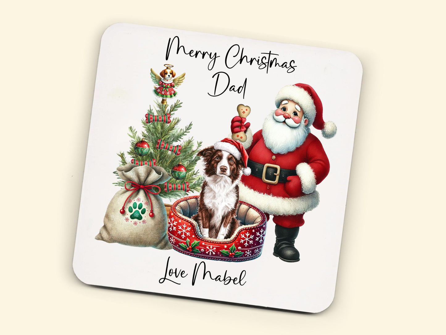 Border collie Christmas Mug Gift | Dog Mum or Dad Present | Personalised Pet Lover Gift