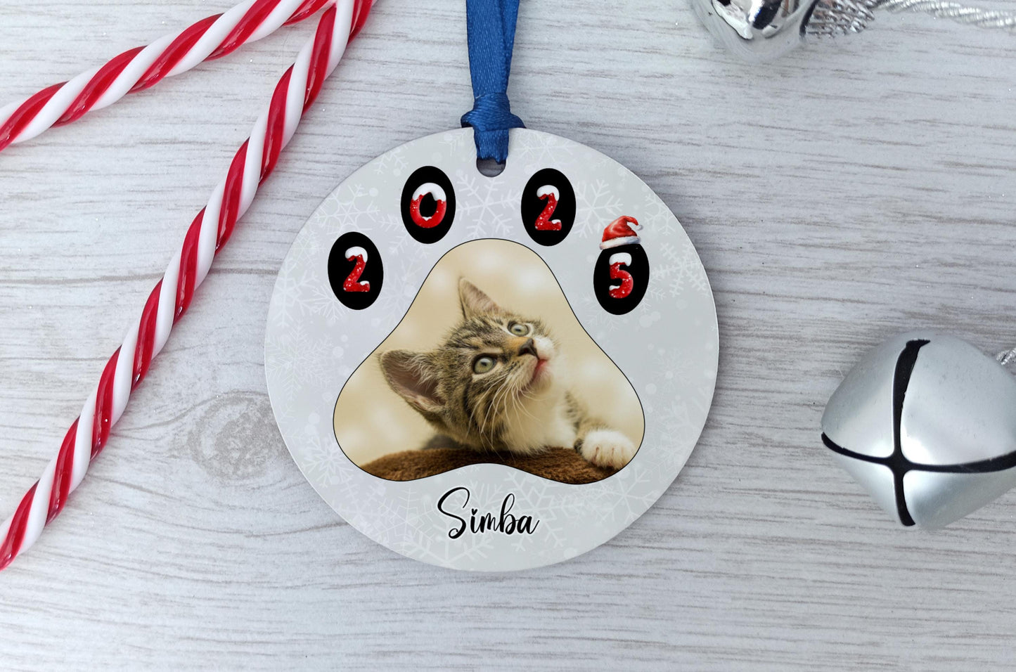 Personalized Cat Photo Christmas Ornament