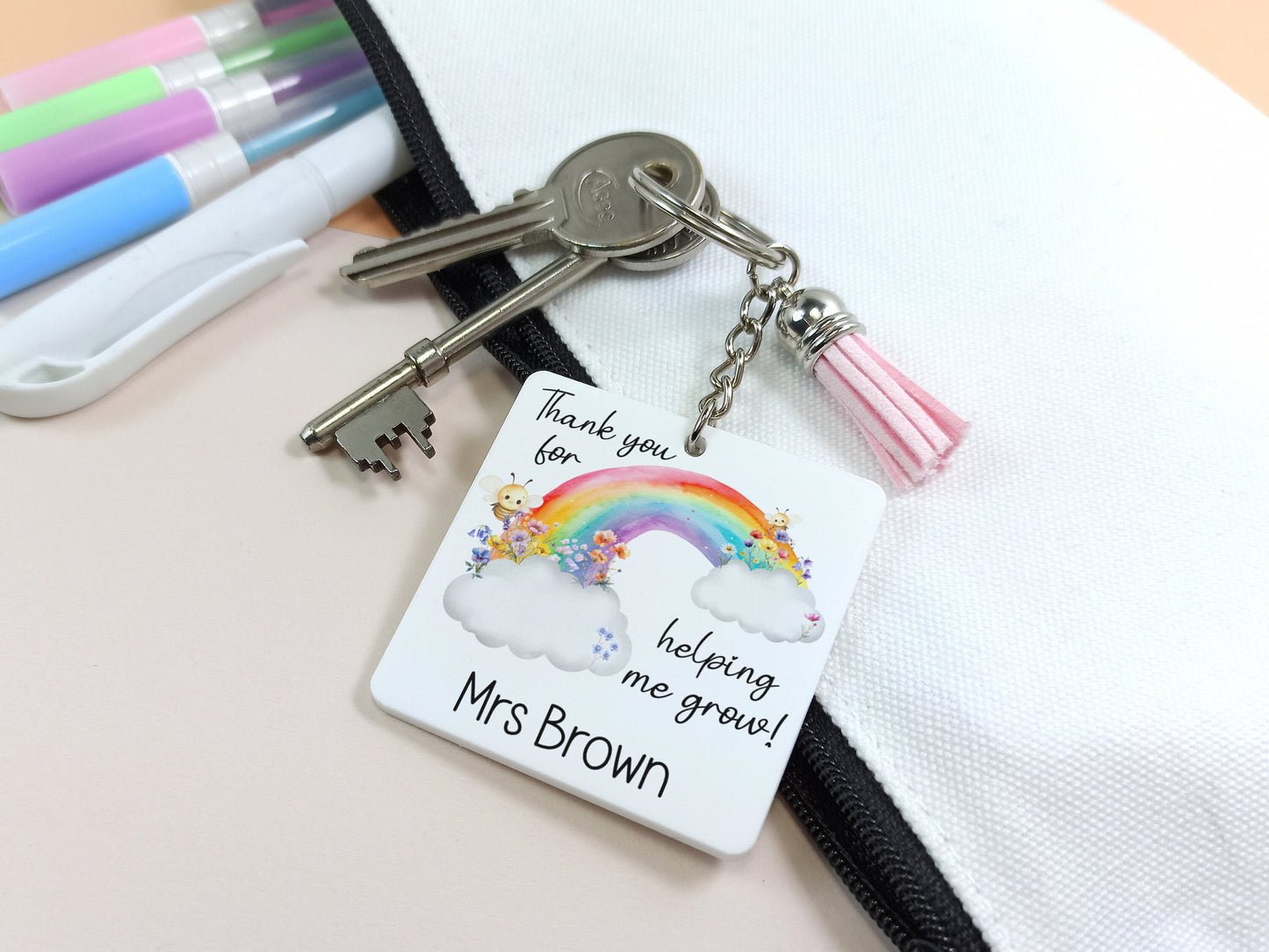 Teacher keyring,  thank you for helping me grow